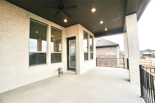 view of patio / terrace with ceiling fan