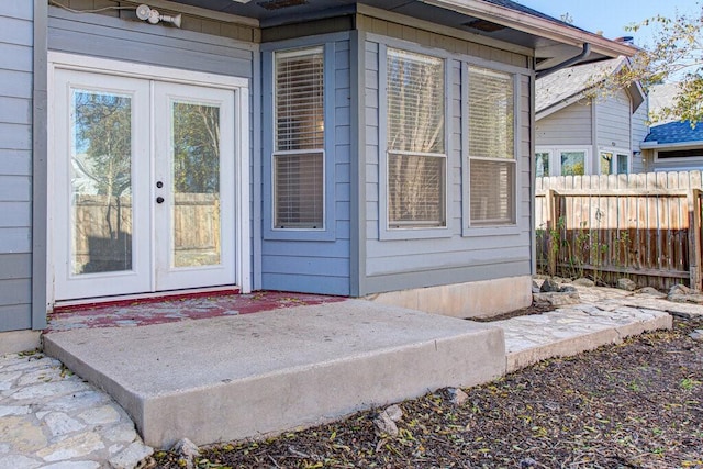 property entrance with french doors