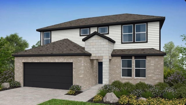 view of front of home with a garage