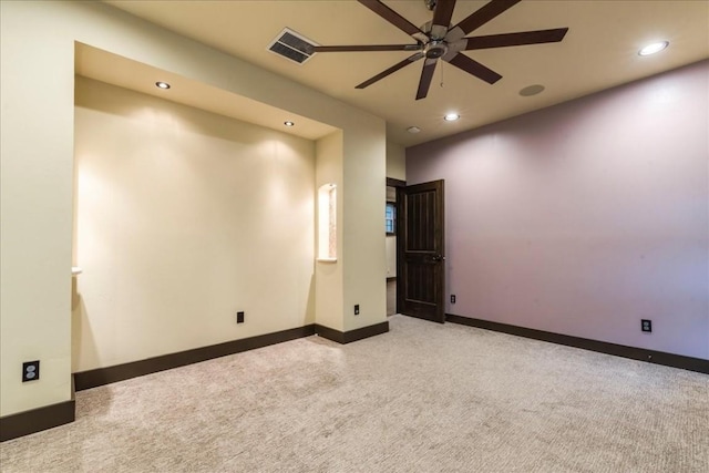 1920 Wimberly Ln, Austin, TX 78735 - empty room with carpet, a ceiling fan, and recessed lighting
