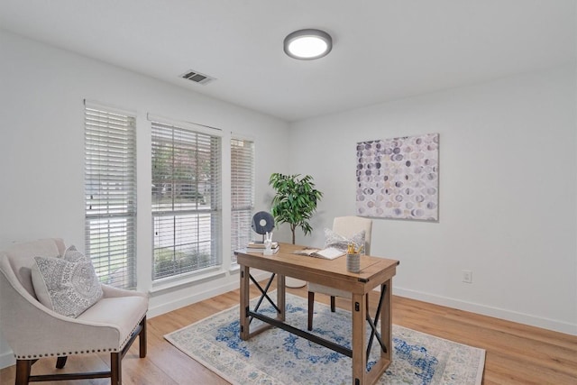 office featuring hardwood / wood-style flooring