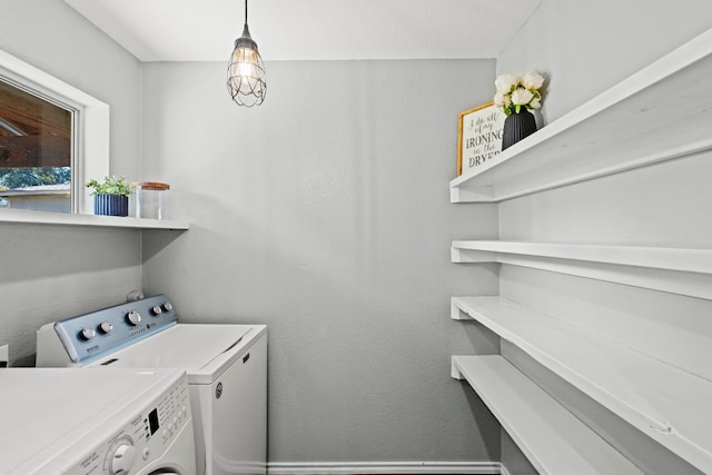 laundry room with washing machine and clothes dryer