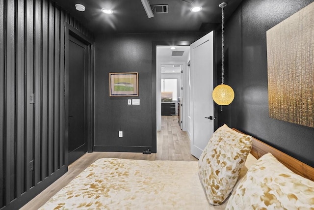 bedroom featuring light hardwood / wood-style flooring