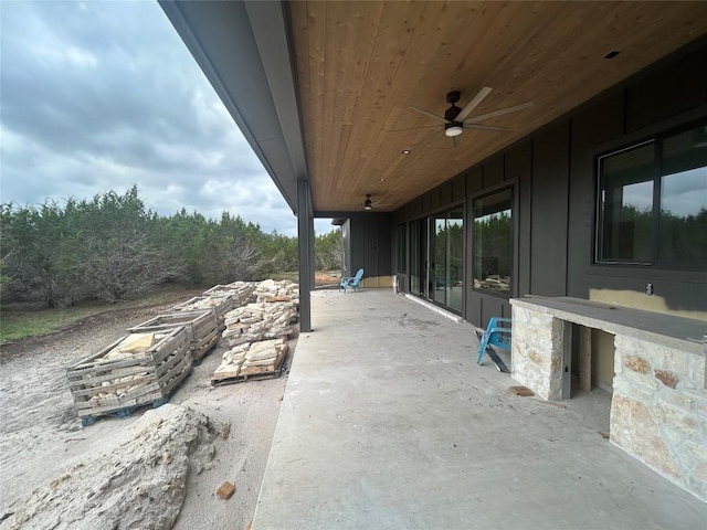 view of patio / terrace with ceiling fan