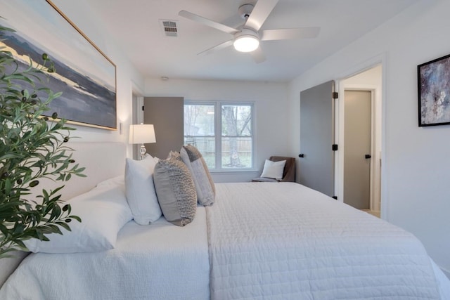 bedroom with ceiling fan