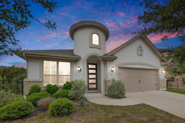 view of front of house featuring a garage