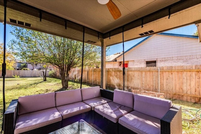 view of patio featuring an outdoor hangout area