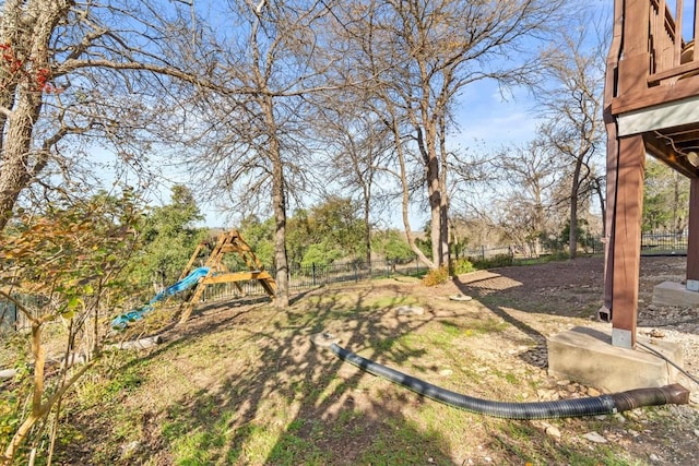 view of yard featuring a playground