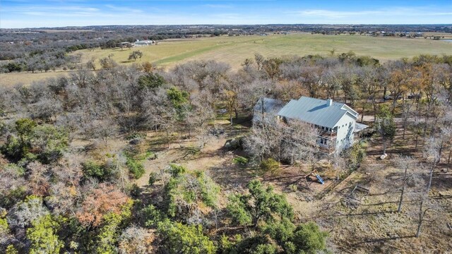 drone / aerial view with a rural view