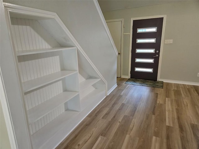 entrance foyer with hardwood / wood-style flooring