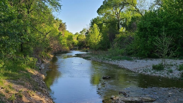 water view with a wooded view