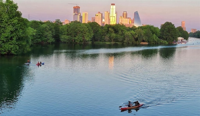 property view of water featuring a city view