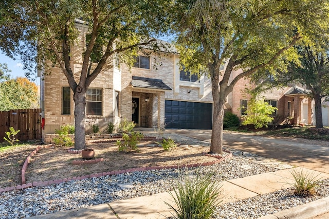 view of front of house with a garage