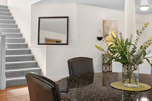 dining area featuring light hardwood / wood-style flooring