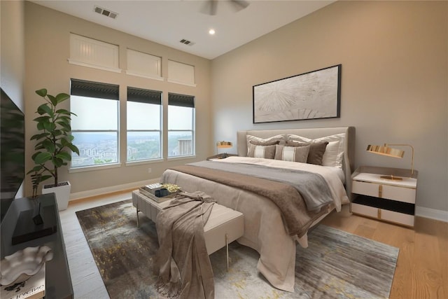 bedroom featuring wood-type flooring