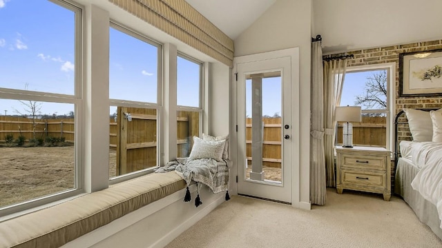 sunroom featuring vaulted ceiling and a wealth of natural light