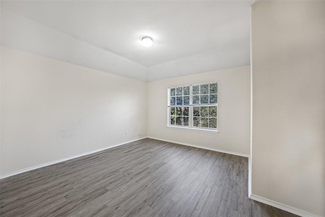 spare room featuring dark wood-type flooring