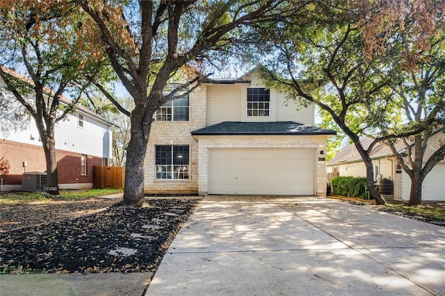 front facade with a garage