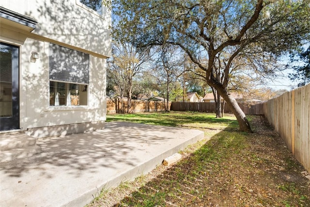 view of yard with a patio area