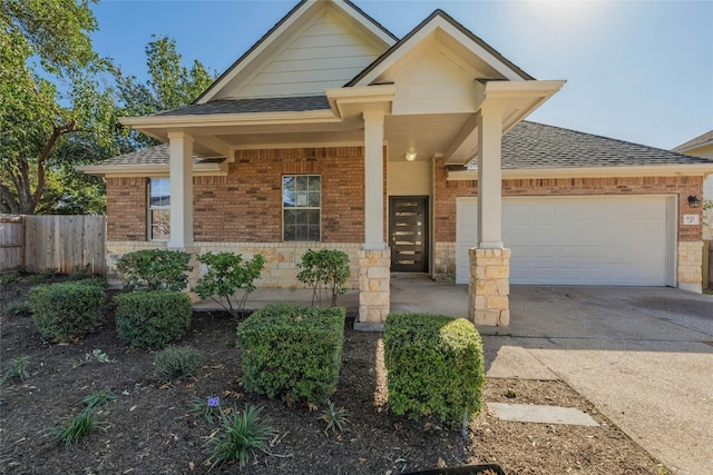 view of front of home with a garage