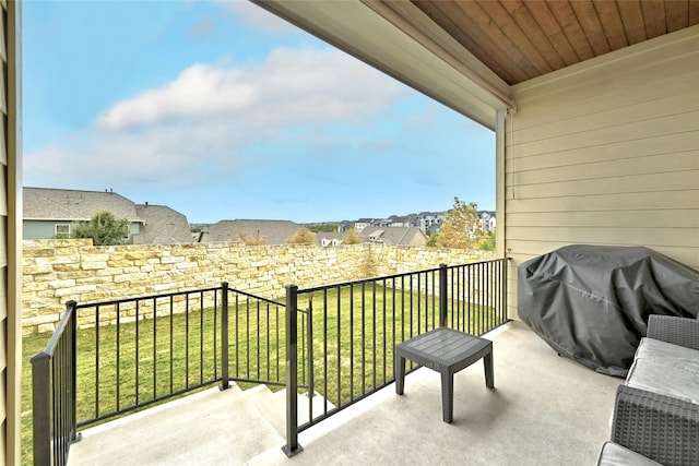 balcony featuring grilling area