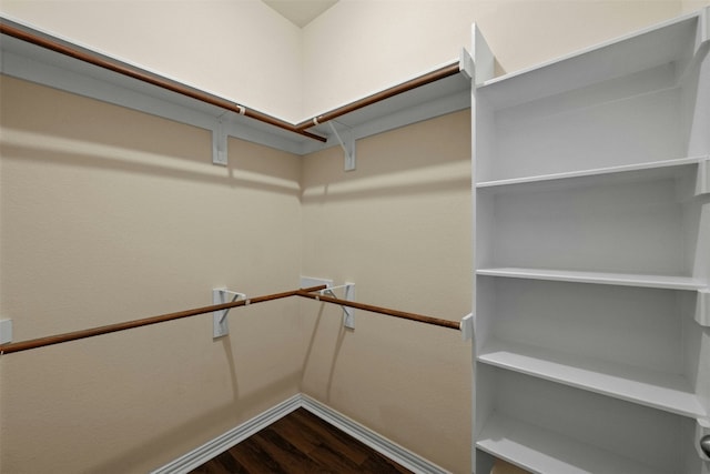 walk in closet featuring hardwood / wood-style floors