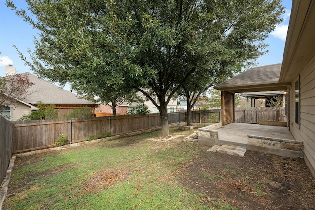 view of yard with a patio