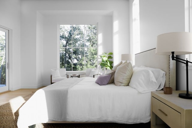 bedroom featuring light hardwood / wood-style flooring