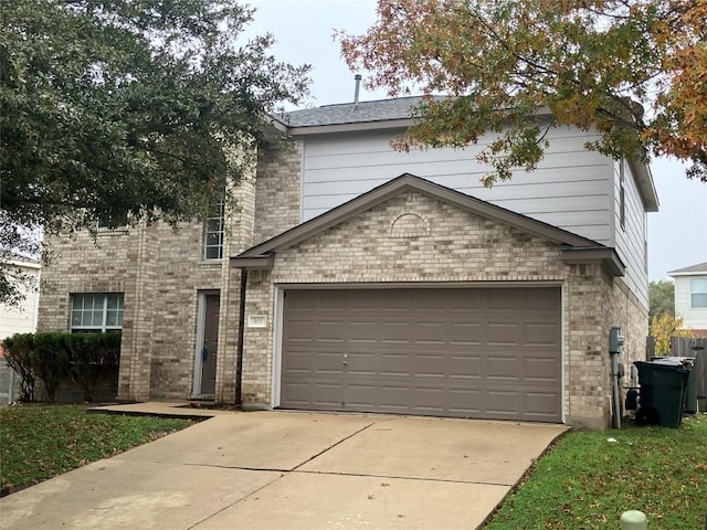 view of front facade with a garage