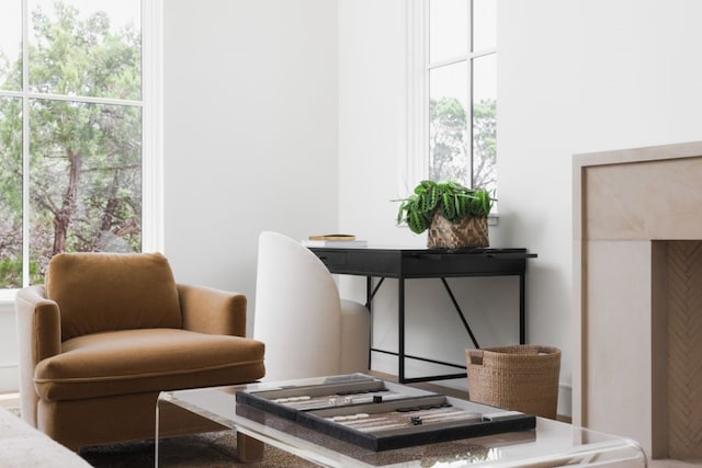 sitting room featuring a wealth of natural light