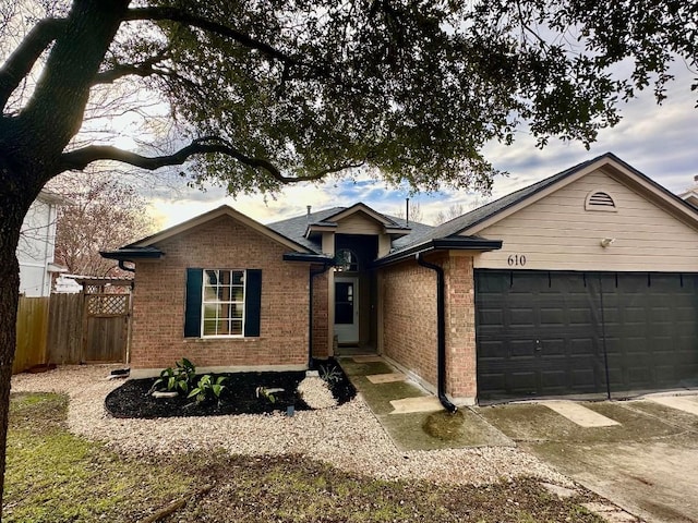 view of front of house with a garage