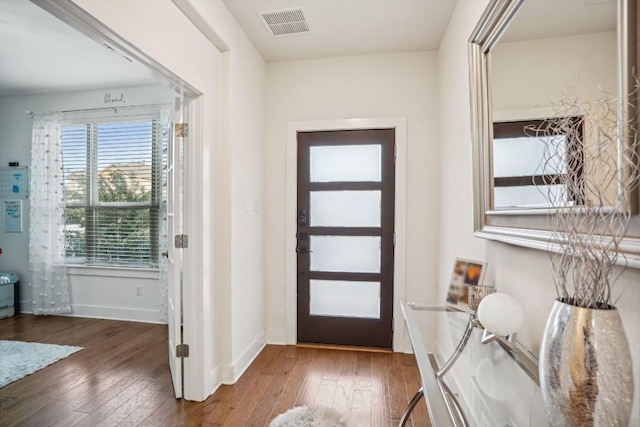 entryway featuring dark hardwood / wood-style flooring