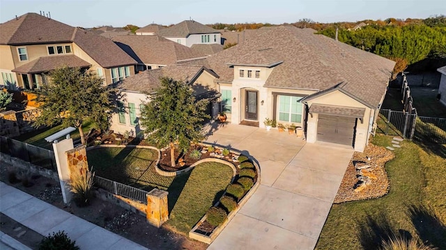 view of front of property featuring a garage