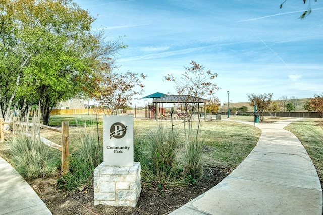 view of home's community with a gazebo