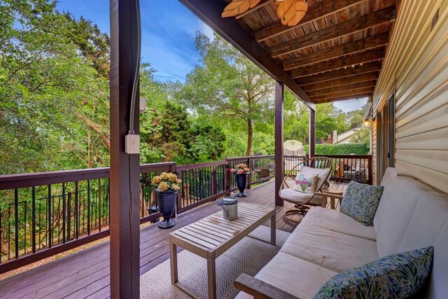 12323 Blue Water Dr, Austin, TX 78758 - deck featuring an outdoor living space