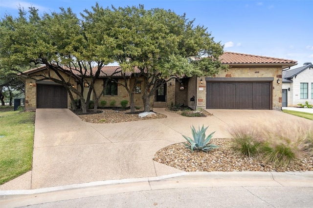 view of front of property featuring a garage