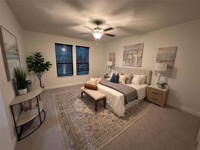 11125 Bastogne Loop, Austin, TX 78739 - carpeted bedroom with baseboards and ceiling fan