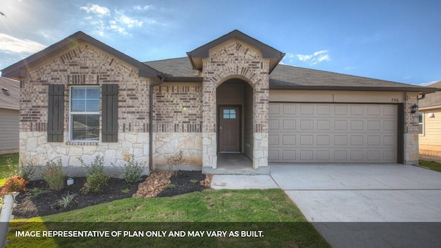 view of front of property featuring a garage