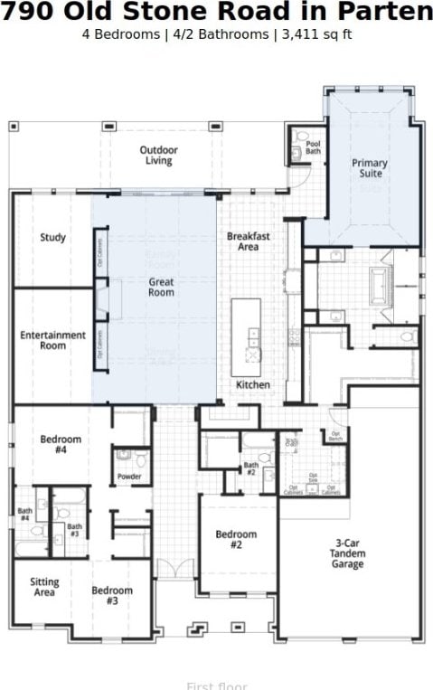 790 Old Stone Rd, Austin, TX 78737 - view of home floor plan