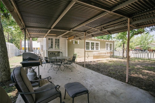 view of patio with grilling area