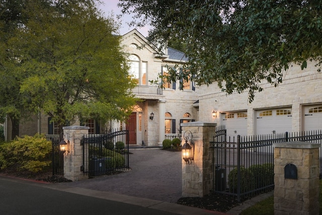 view of front of home with a garage