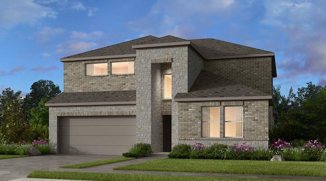 view of front of property featuring a garage