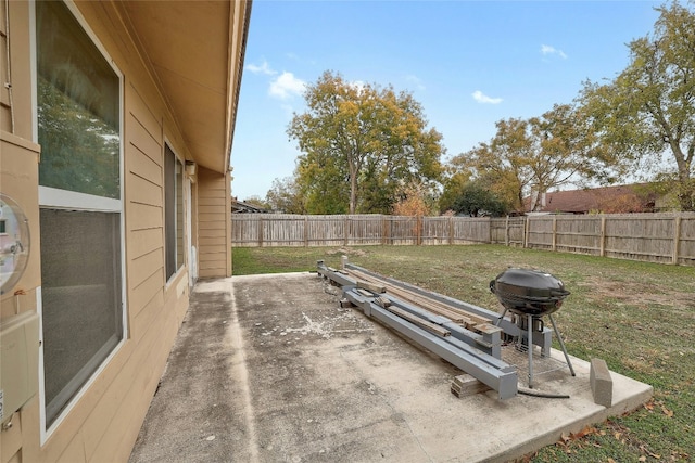 view of yard featuring a patio