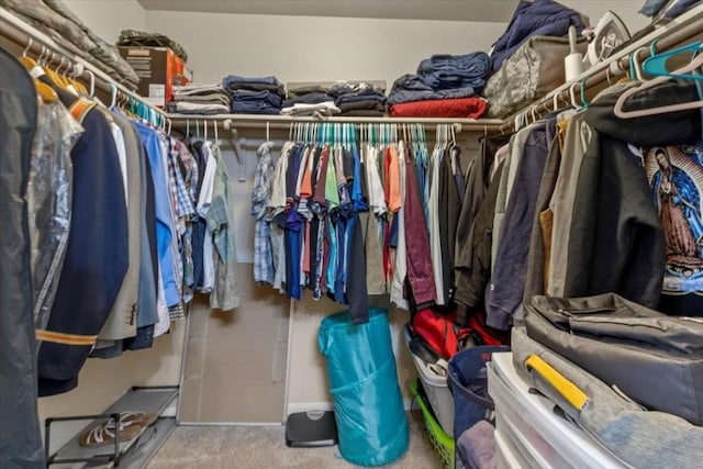 spacious closet with carpet floors