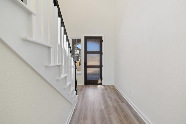 foyer entrance featuring light hardwood / wood-style floors