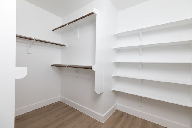 walk in closet featuring hardwood / wood-style floors