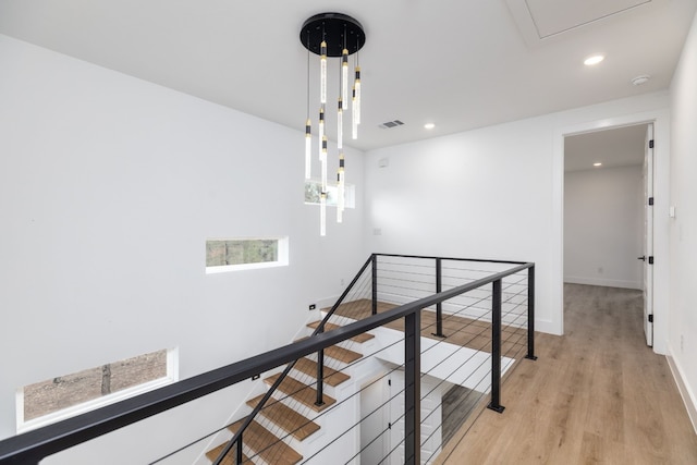 hallway featuring light wood-type flooring