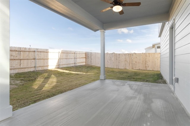 view of patio / terrace with ceiling fan