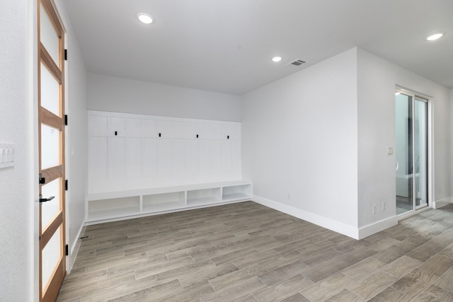 mudroom with light wood-type flooring