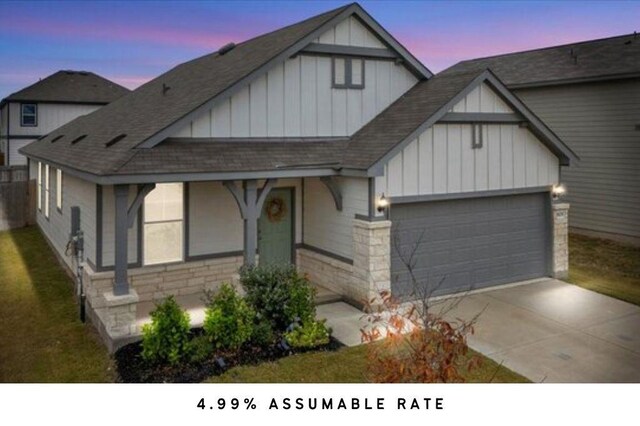 view of front of house with a garage